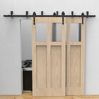 WinSoon 5-16FT Sliding Bypass Barn Door Hardware Double ...