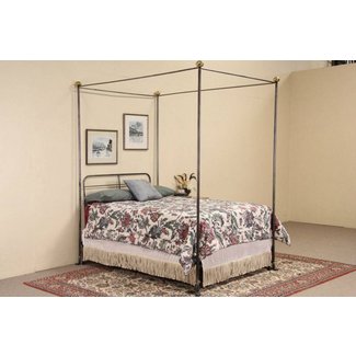 Wrought Iron & Brass Vintage Full Size Canopy Bed |