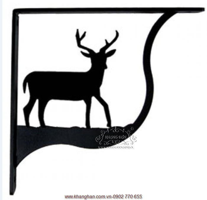Wrought Iron Deer Shelf Brackets Corner Accent 10"