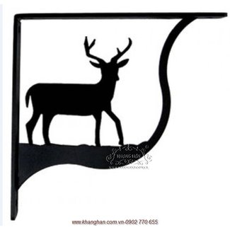 Wrought Iron Deer Shelf Brackets Corner Accent 10"