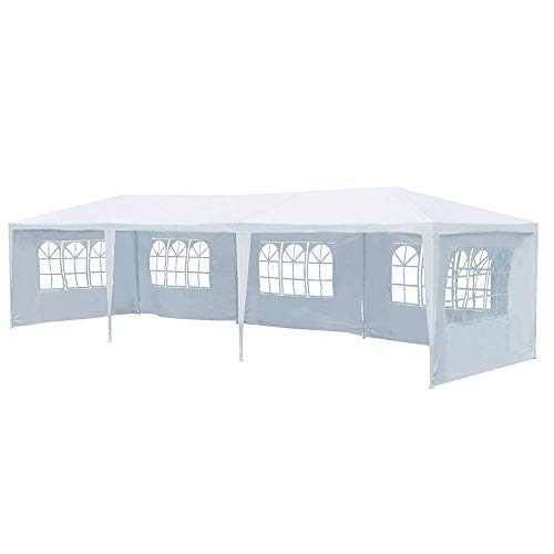 Yaheetech 10'x30' Heavy Duty Outdoor Canopy Party Wedding Tent Camping Gazebo Storage BBQ Shelter Pavilion 5 Removable Sidewalls White