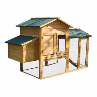 Yardeen Wooden Chicken Coop Bunny Rabbit Hutch Hen Quail Pet Cage for Winter and Windy Backyard Outdoor with Nesting Box and Run Cage