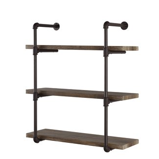 Yuanshikj Industrial Wall Mount Iron Pipe Shelf Shelves Shelving Bracket Vintage Retro Black