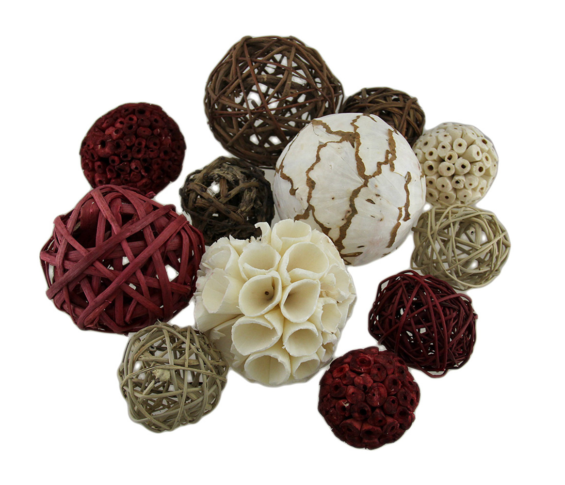 Zeckos 18 Pc. Exotic Dried Organic Decorative Spheres
