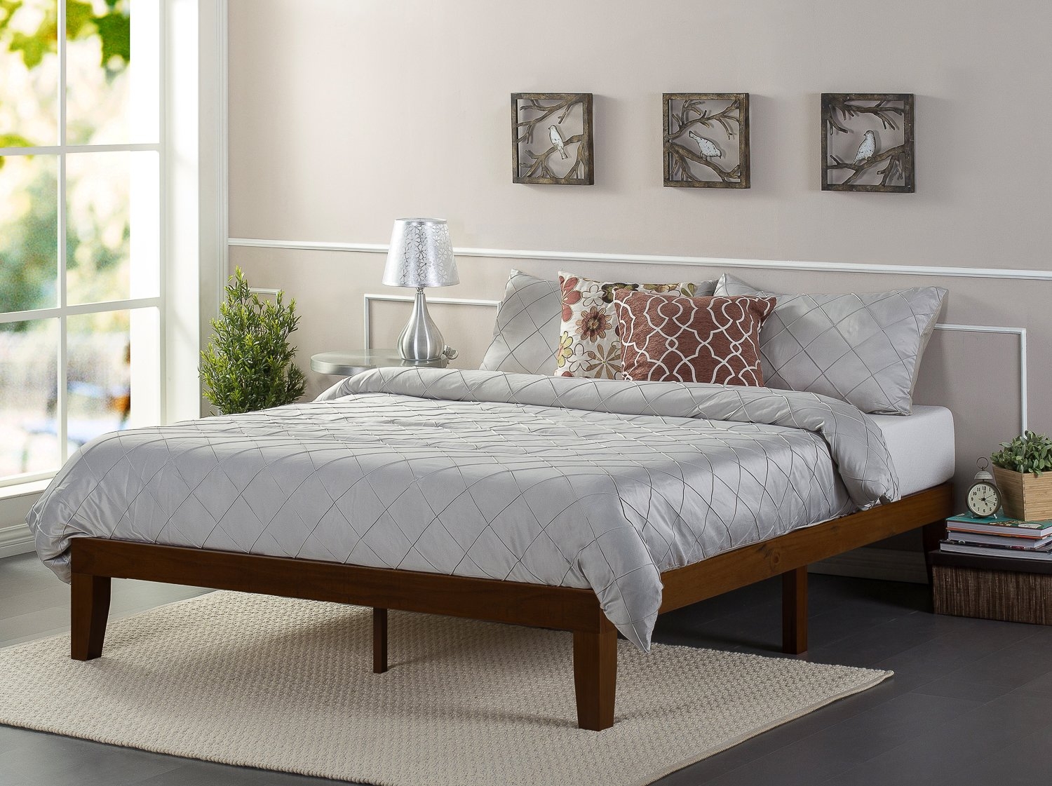 Zinus 12 Inch Solid Wood Platform Bed/No Boxspring Needed/Wood Slat Support