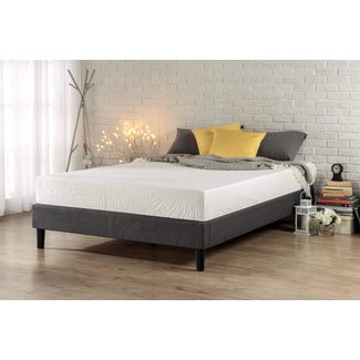 Zinus Essential Upholstered Platform Bed Frame/Mattress Foundation, no Boxspring Needed, Wood Slat Support