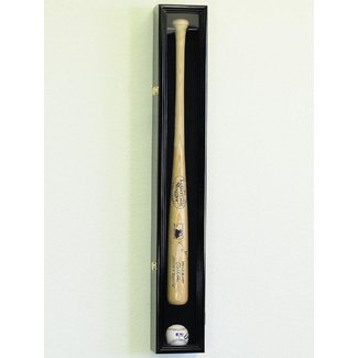 1 Baseball Bat Display Case Rack Cabinet Holder w/ UV Protection Lockable Veritical & Horizontal mounting -Black