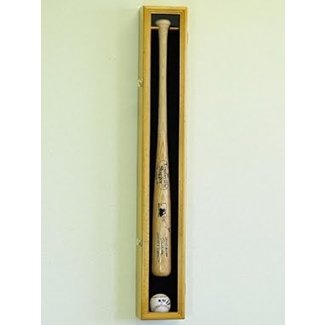 1 Baseball Bat Display Case Rack Cabinet Holder w/ UV Protection Lockable Veritical & Horizontal mounting -Oak