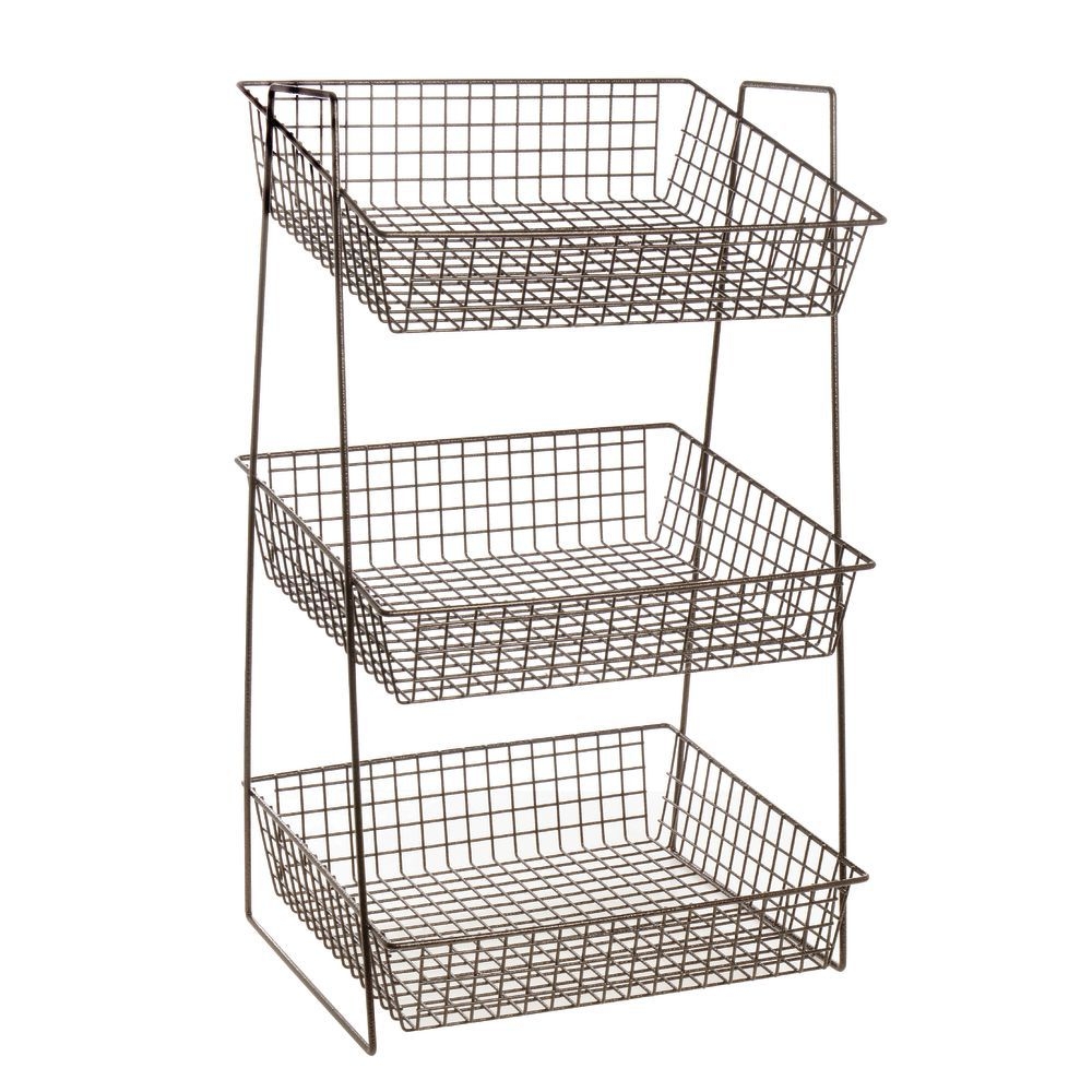 Carol Wright Gifts 3-Tier Wire Basket,Black,One Size Fits All