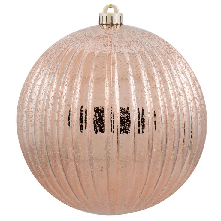 10" Rose Gold Mercury Pumpkin Shatterproof Christmas Ball ...