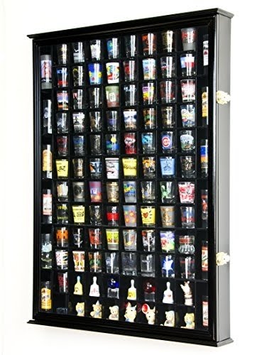 36 Shot Glass or 21 Shooter Display Case Cabinet Wall Holder Cabinet SCD06-WHI 