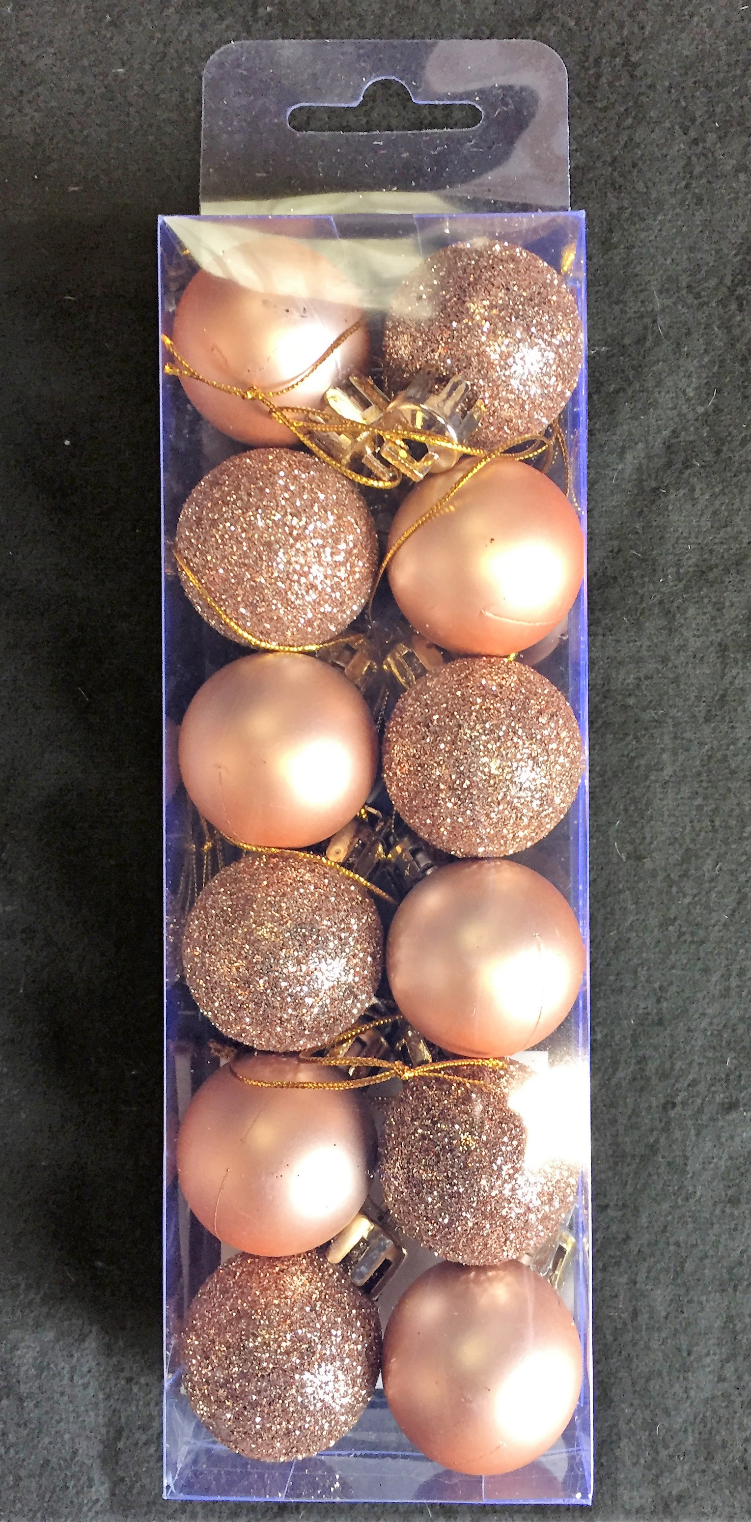 12 x Rose Gold Christmas tree Baubles Decorations Cute ...