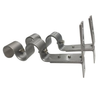 2 x Heavy Duty Metal Curtain Rod Pole Wall Brackets