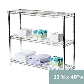 Quantum Storage 1260C Extra Shelf for 12 Deep Wire Shelves, Chrome Finish,  600 lb. Load Capacity, 1 Height x 60 Width x 12 Depth