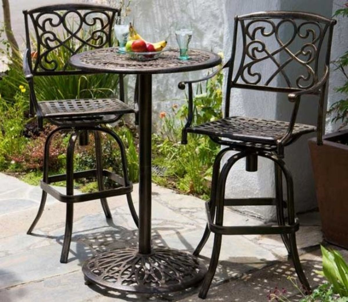 Bar Height Bistro Set Visualhunt, Small Outdoor Bar Height Bistro Table