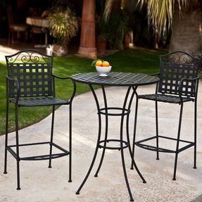 Bar Height Bistro Set Visualhunt, Outdoor Counter Height Bistro Table And Chairs