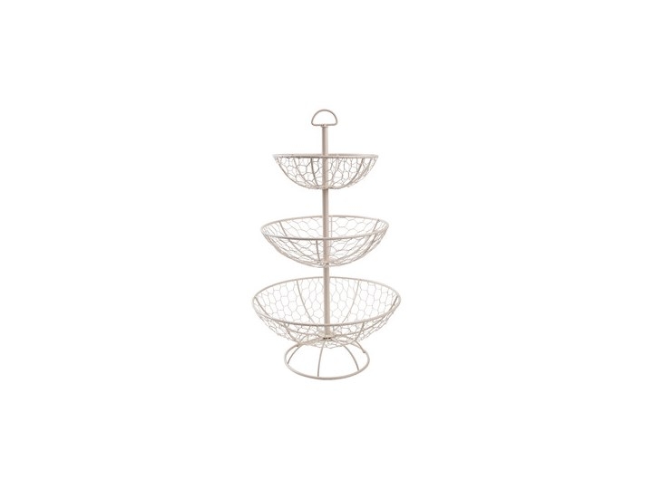 3 tier kitchen basket | cream wire stacking kitchen storage