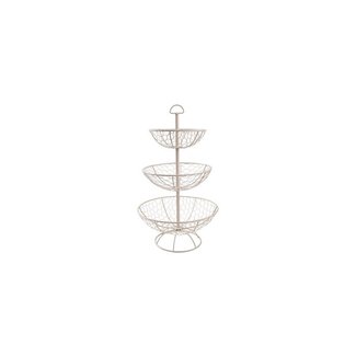 3 tier kitchen basket | cream wire stacking kitchen storage