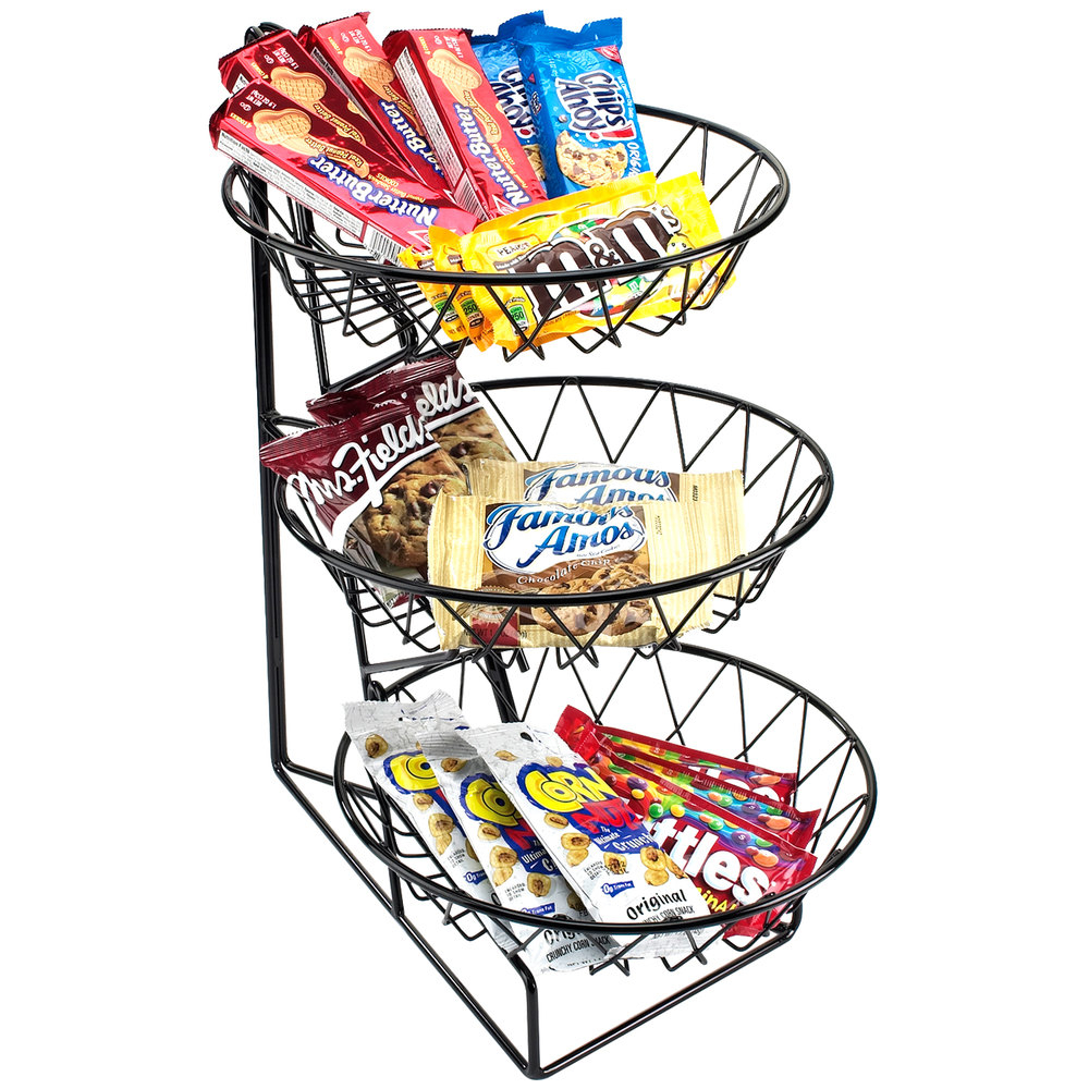 3-Tier Round Wire Basket Rack