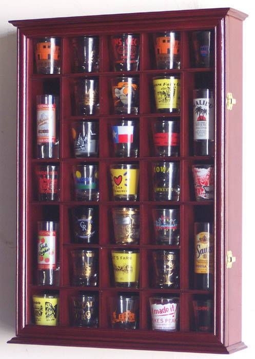 31 Shot Glass Shooter Display Case Rack holder Cabinet |