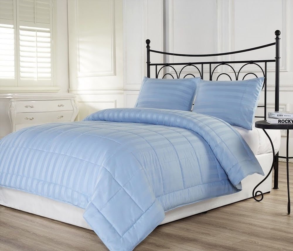 3pcs Dobby Stripe Down Alternative Lightweight Comforter ...