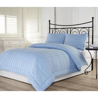 3pcs Dobby Stripe Down Alternative Lightweight Comforter ...