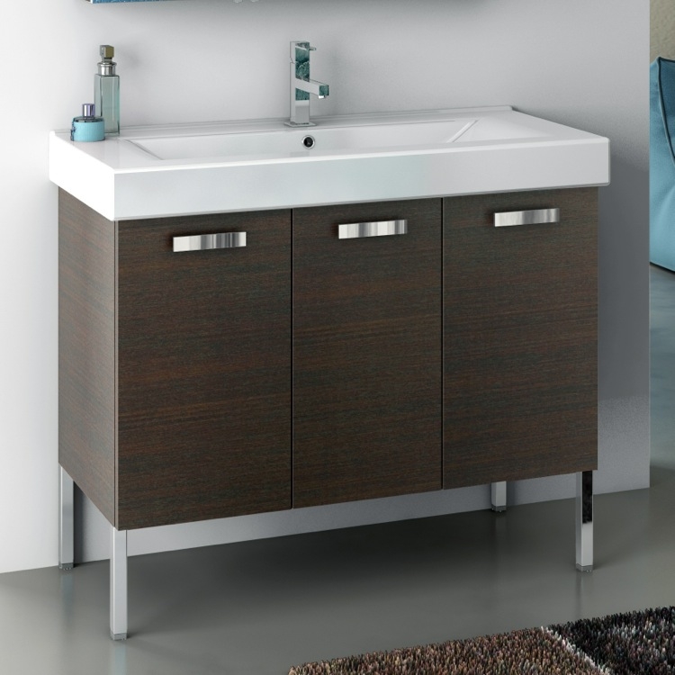 40 Inch Vanity Cabinet With Fitted Sink - Contemporary ...