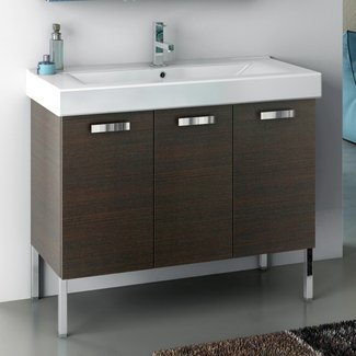 40 Inch Vanity Cabinet With Fitted Sink - Contemporary ...