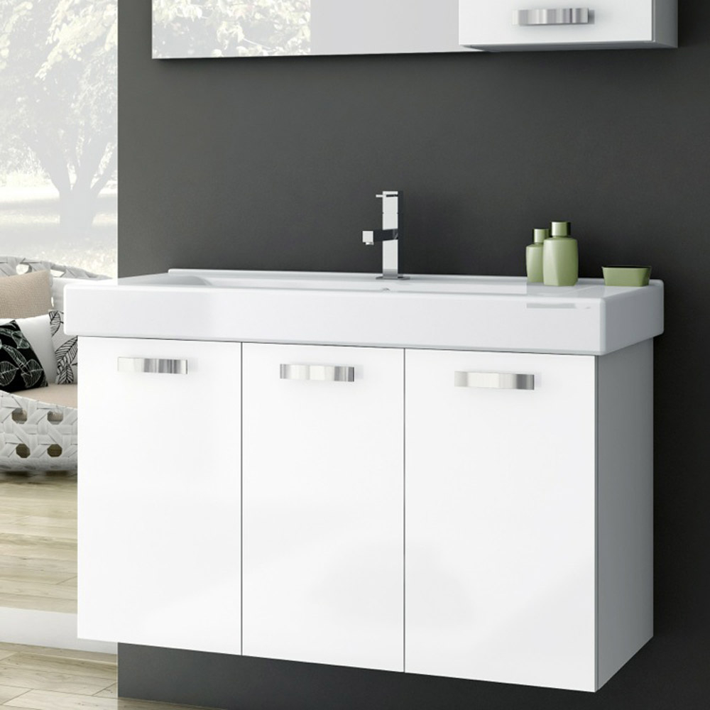 40 Inch Vanity Cabinet With Fitted Sink - Contemporary ...