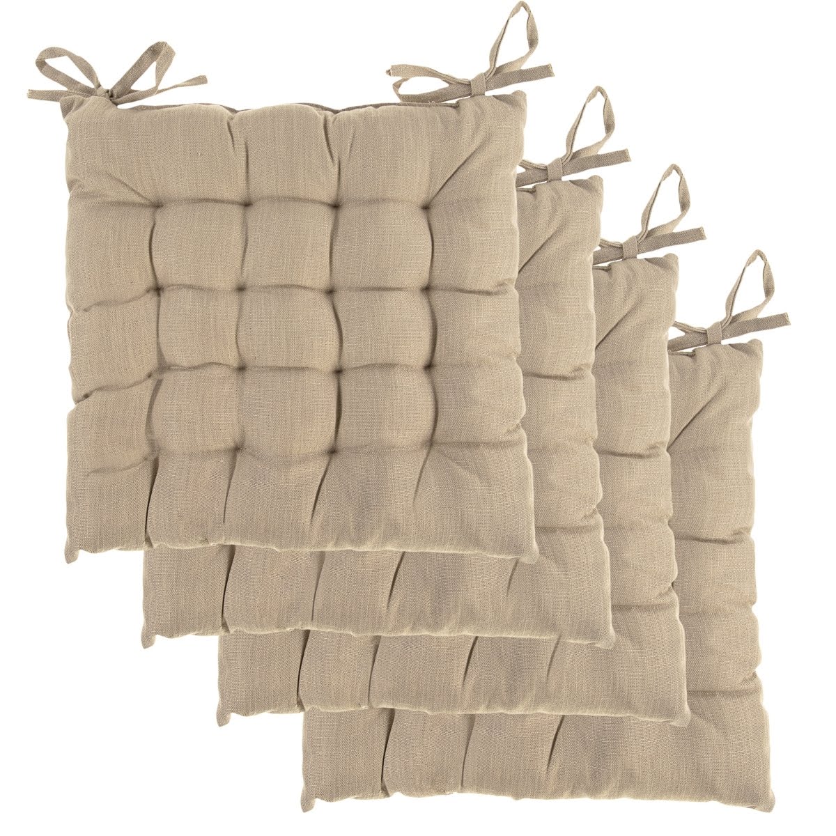 4pk Dream Home Chair Pads Square Tufted Cushion Seat ...