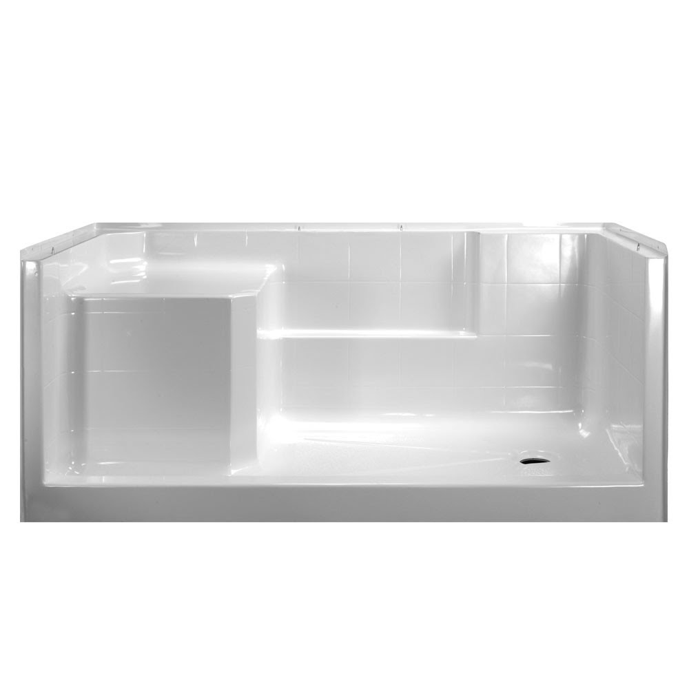 60x32 Freedom Low Threshold Shower Kit with Molded Seat ...