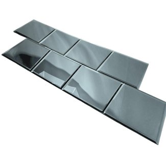 ABOLOS Echo 8 in. x 8 in. Blue Glass Mirror