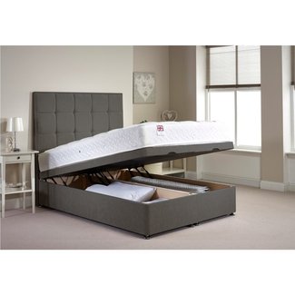 Appleton Ottoman King Size Bed Frame in Light Grey ...
