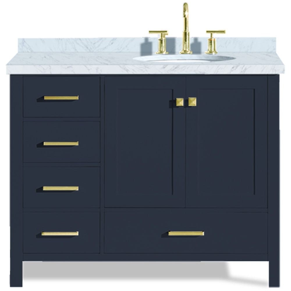 Vanity bathroom blue navy ideas decor his vanities hers brass cabinets midnight sinks royal bathrooms sink jill jack colors modern