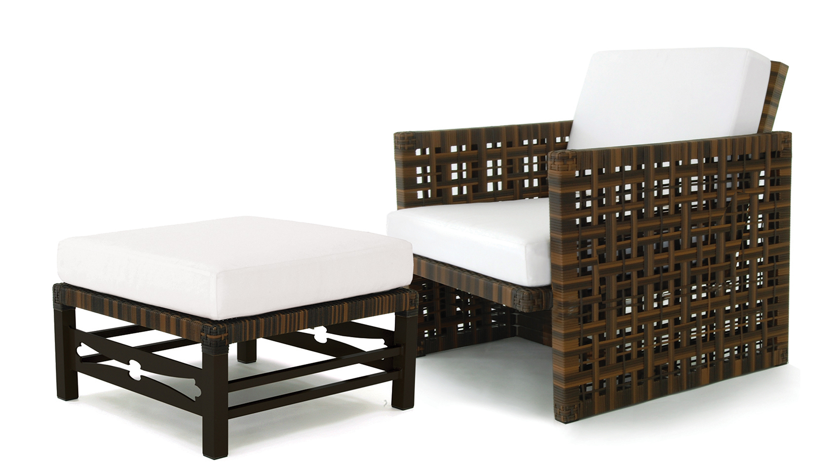 Astor Patio Chair with Cushions and Ottoman