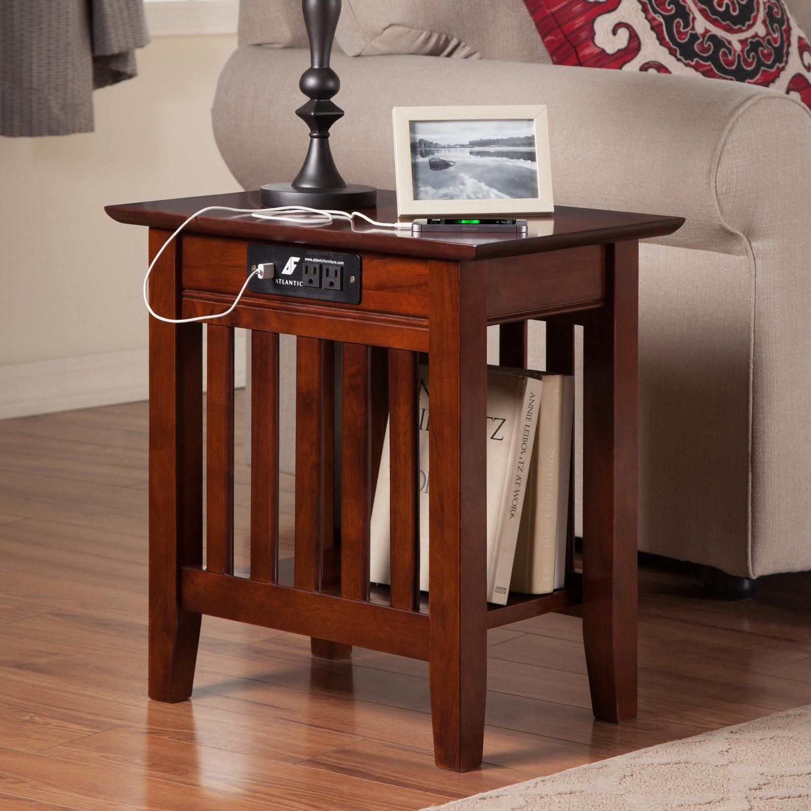 Atlantic Furniture Houlton Chair Side Table with Charging ...