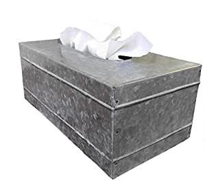 Anjing 1PCS Durable Tissue Box Tissue Holder Rectangular Cube Cover Silver Silvery