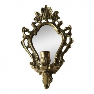 Baroque Mirror Gilt Candle Wall Sconce | Chairish