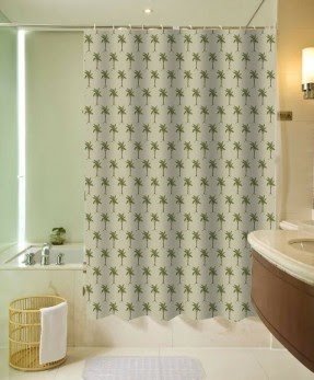 Bathroom Shower curtain Set & Fabric covered rings 13PC ...