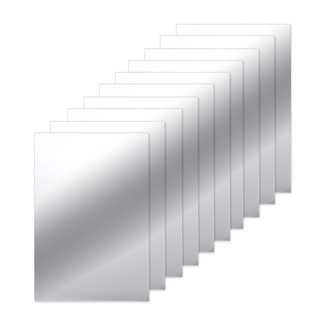 BBTO 10 Pieces Mirror Sheets Self Adhesive Non Glass Mirror Tiles Wall Sticky Mirror, 9 by 6 Inches