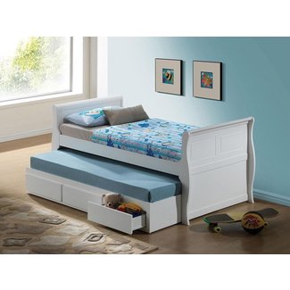 Bedroom: Cute White Trundle Bed For Inspiring Teenage Girl ...