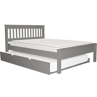 Bedz King Mission Style Full Bed with a Full Trundle, Gray