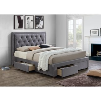 Birlea Woodbury Super King Upholstered Grey Ottoman Bed ...