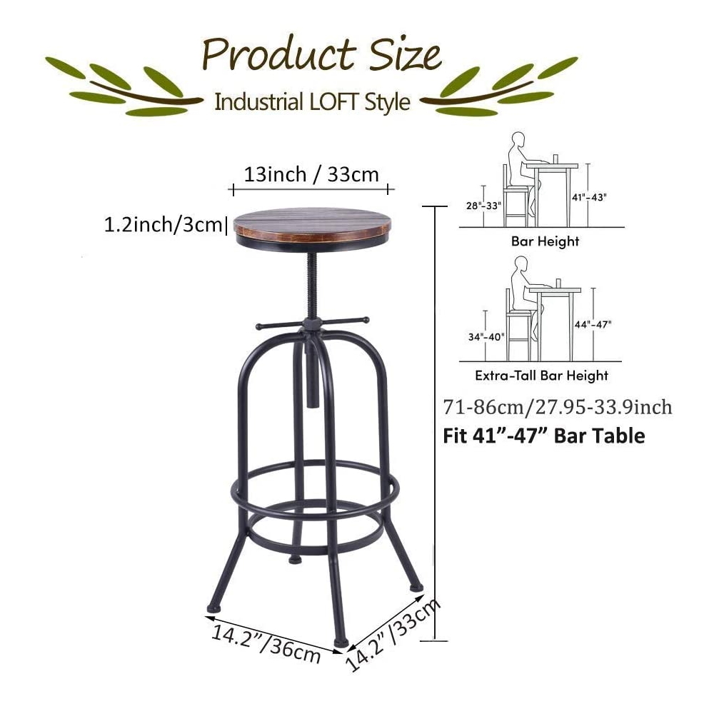 Vintage Industrial Bar Stool Visualhunt, Bar Stool Height For 47 Inch Counter