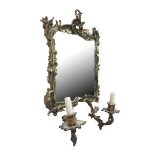 Brass & Mirror Double Candle Wall Sconce | Chairish