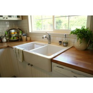 Bright apron sinks in Kitchen Traditional with Top Mount ...