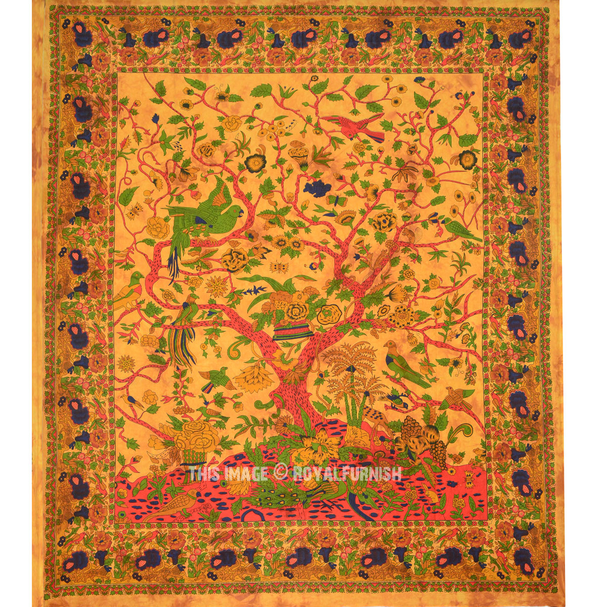 Brown Indian Tree of Life Hippie Tie Dye Dorm Decor