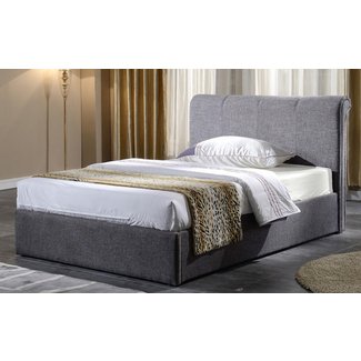 Brynford Grey Fabric King Size Ottoman Storage Bed Only £