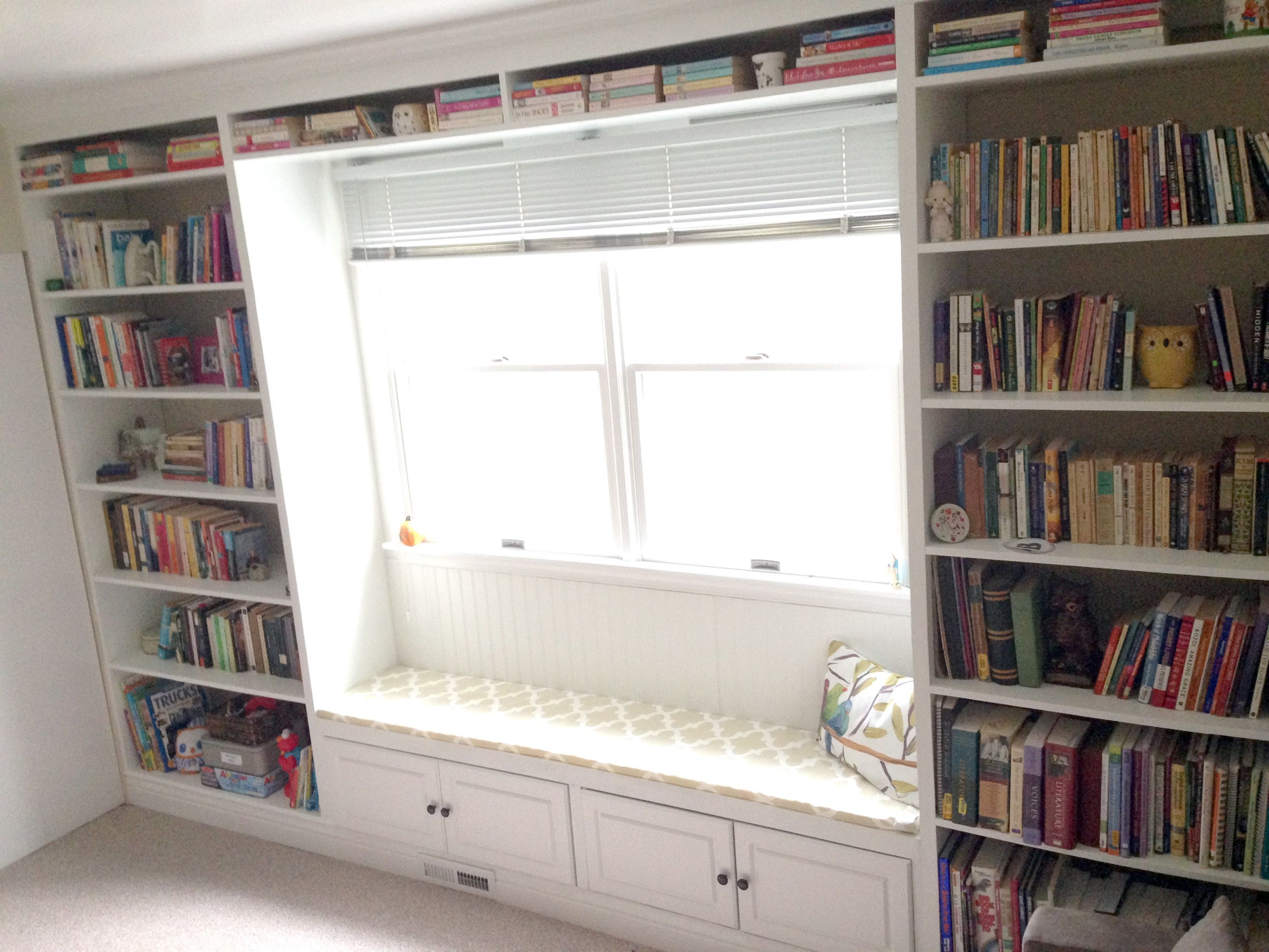 Built-In Bookshelves with a Window Seat - How to Build