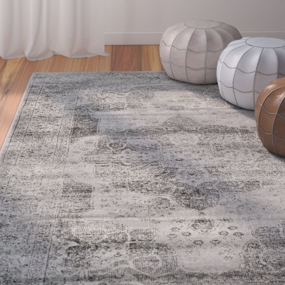Bungalow Rose Vishnu Gray/Beige Area Rug & Reviews | Wayfair